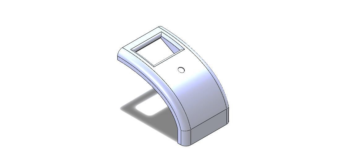 Render of the curved front panel with the scanner cut-out