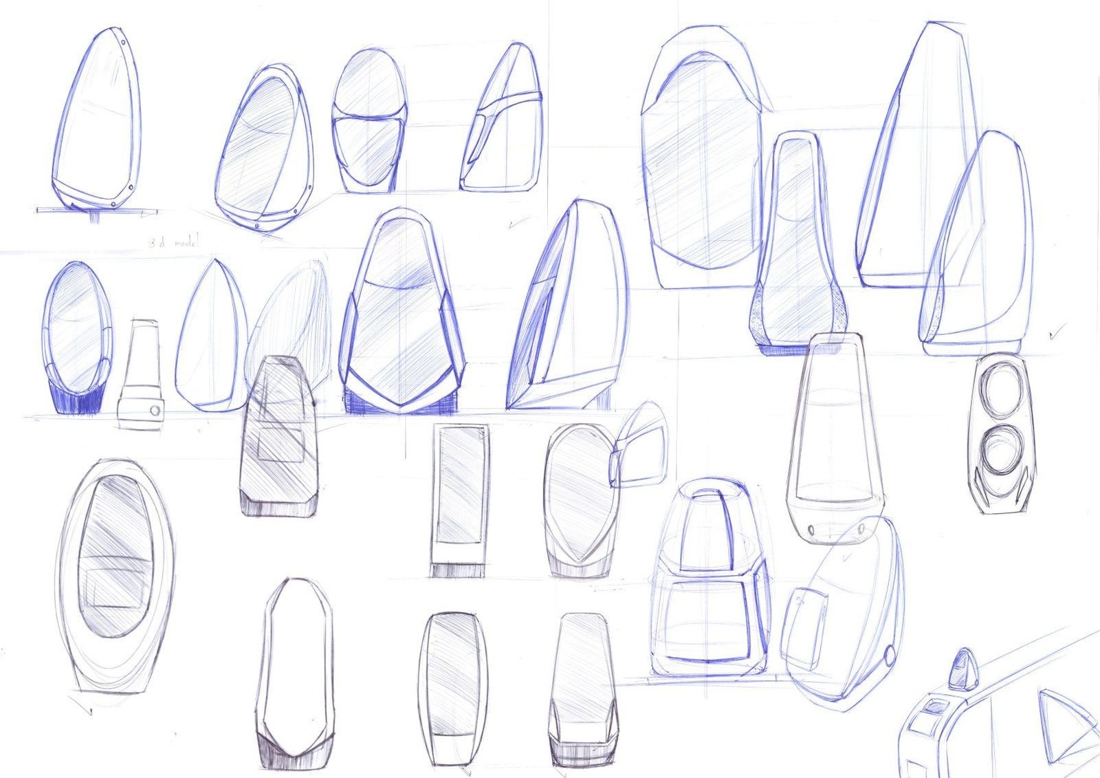 Sketch page of form explorations for the gate-top validator